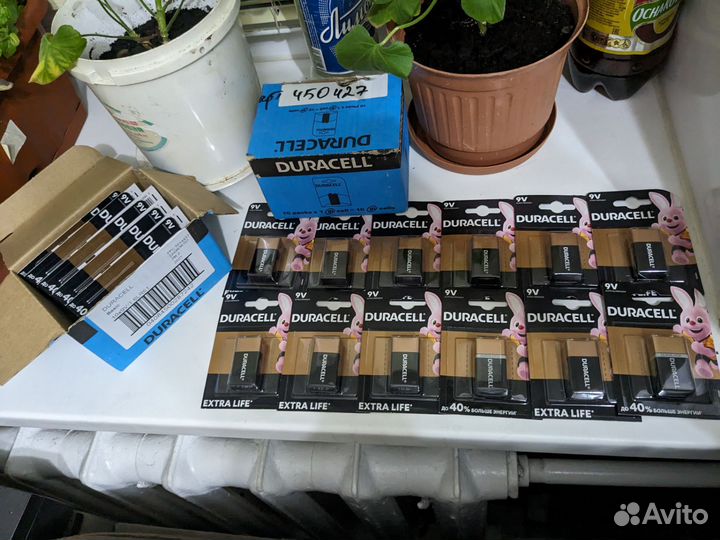 Батарейки щелочные Duracell 9v / крона 9v