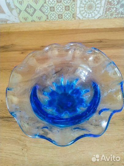 Конфетница цветное стекло СССР