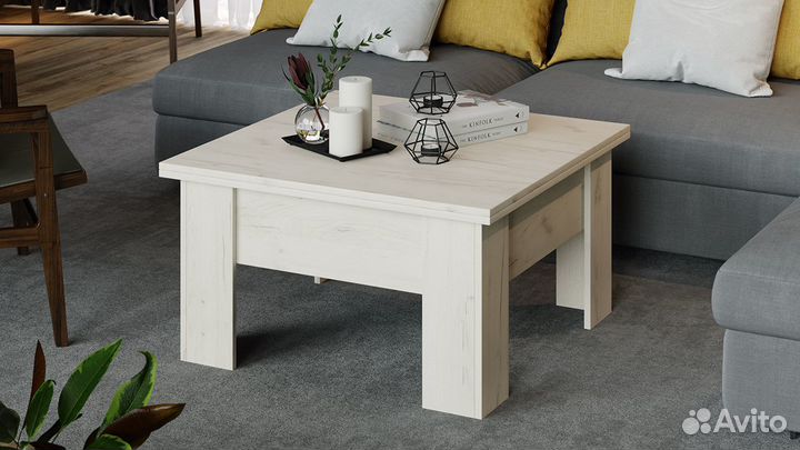 Стол журнальный тип 10 (Дуб Крафт белый)