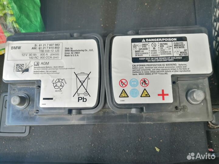 Аккумулятор bmw agm 90 ah 900aa от ф10 diesel