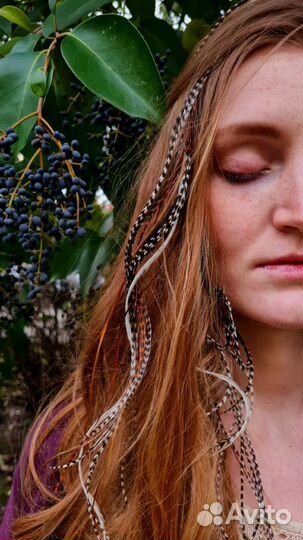 Перья в волосы. наращивание перьев