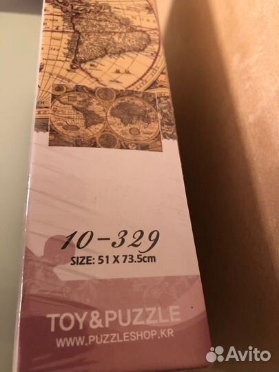 Пазлы карта мира, 1000 штук, 51х73 см, южная корея