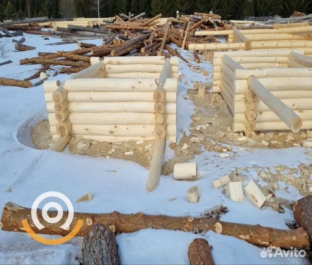 Сруб ручной рубки