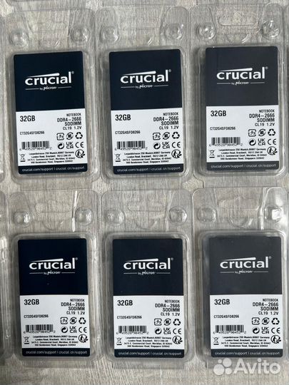 Crucial 64Gb (32+32) DDR4 2666 PC4 sodimm Новая