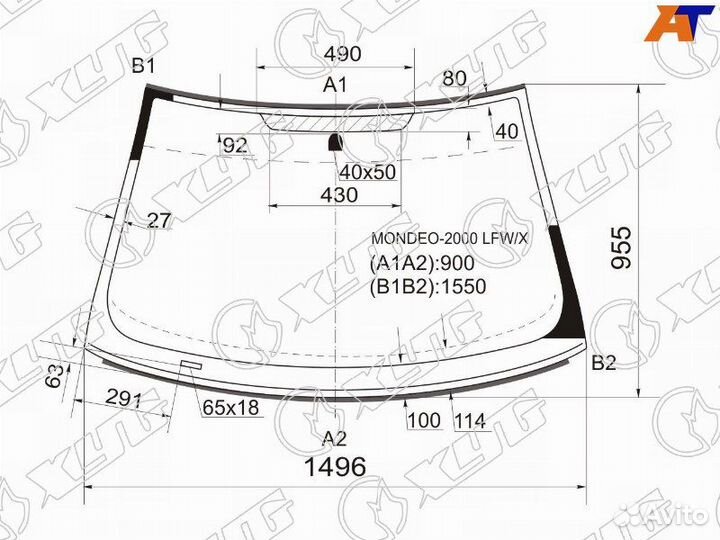 Лобовое стекло на Ford Mondeo 00-07г