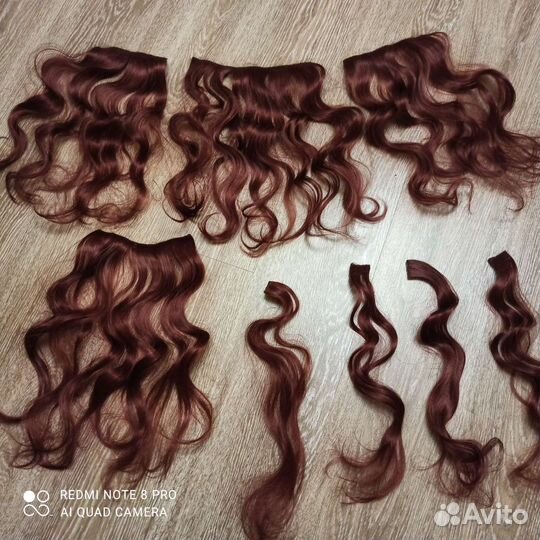 Хвост, парик, пряди, шиньоны, заколки