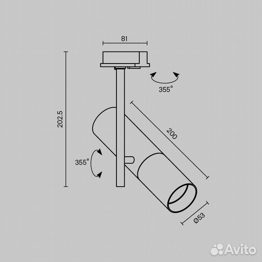 Трековые светильники Maytoni TR005-1-GU10-BG