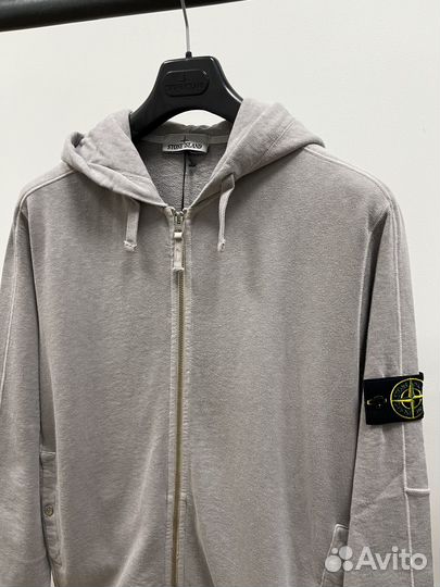 Толстовка на молнии stone island серая