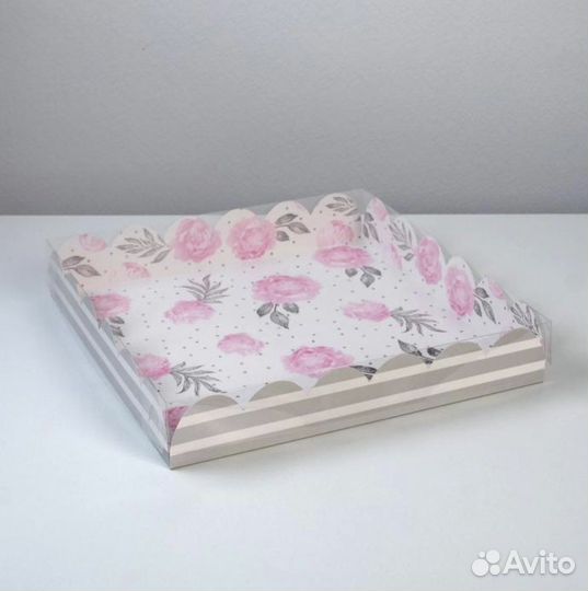 Коробка с прозрачной крышкой 35/35/6