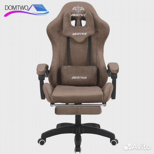 Игровое, геймерское компьютерное кресло велюр