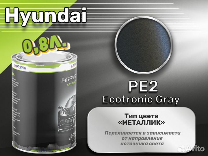 Краска Luxfore 0,8л. (Hyundai PE2 Ecotronic Gray)