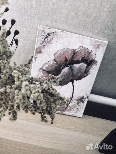 Интерьерная картина «Мак» в современной технике