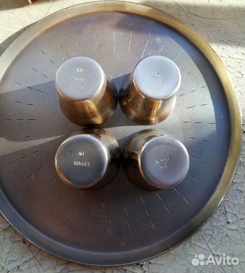 Рюмки стопки мельхиор с позолотой