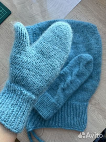 Комплект капор+ варежки