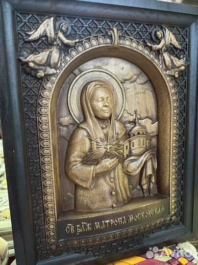 Икона Матрона Московская из дерева