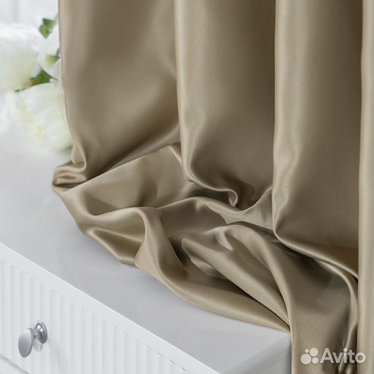 Шторы сатен Адора английское золото