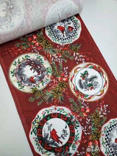 Ткани- дорожка на стол, рогожка, фурнитура