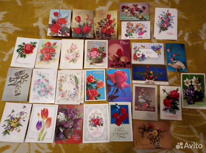 Открытки СССР цветы