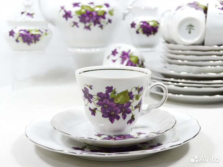 Германия чайный сервиз фарфор фиалки