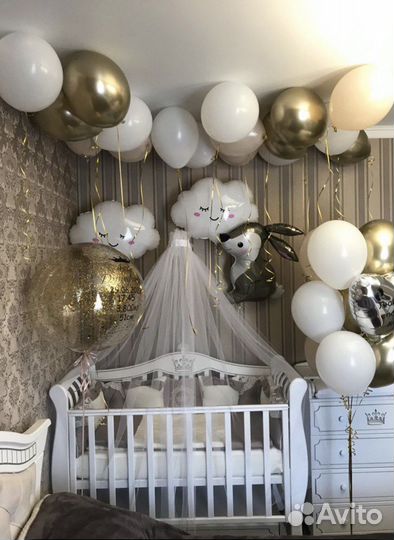 Оформление воздушные шары на выписку из роддома