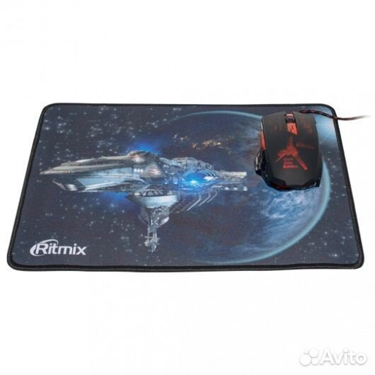 Мышь Ritmix ROM-366MP + коврик, игровая, проводная