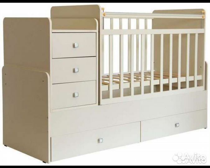 Детская кроватка трансформер с маятником