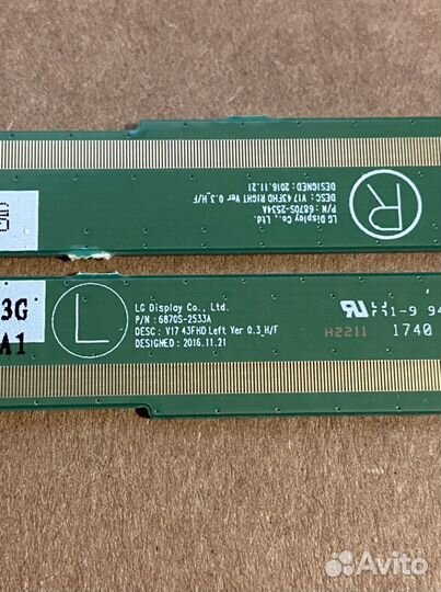 Sony KDL-43WE755 планки матрицы с драйверами