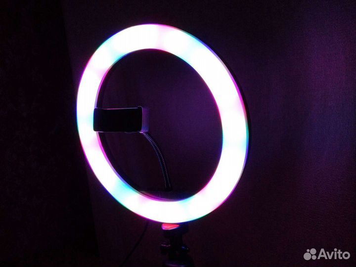 Кольцевая лампа RGB LED 26 см Цветная