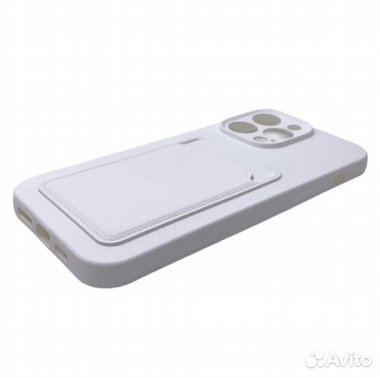 Чехол для iPhone 12 PRO MAX silicone+pocket белый