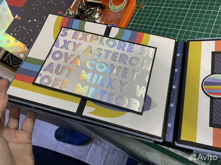 Фотоальбом ручной работы скрапбукинг космос