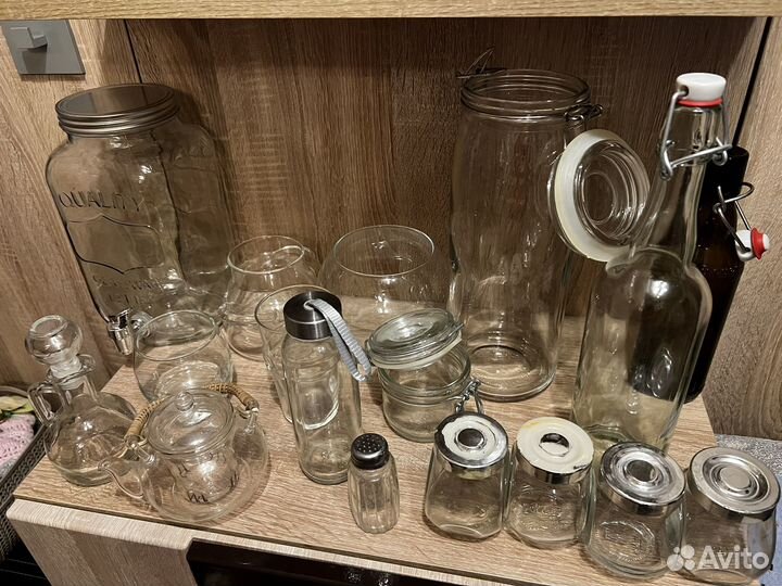 Стеклянная посуда лимонадница банки бутылки чайник