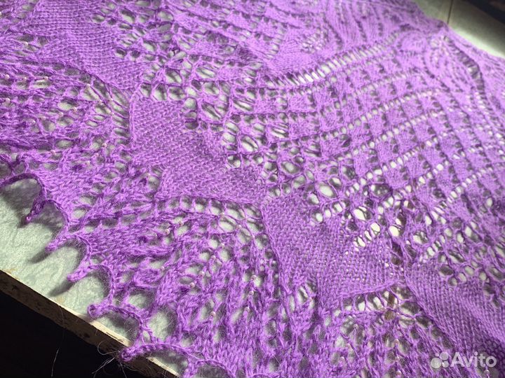 Шали вязанные спицами