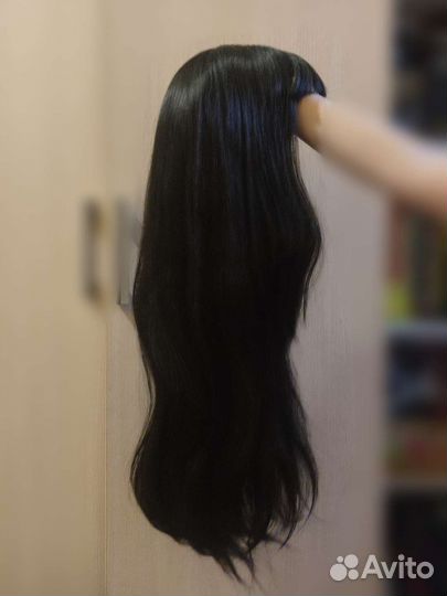 Парик черный длинный с челкой