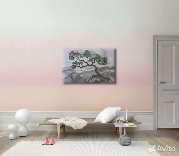 Картина горы крым фактурная интерьерная