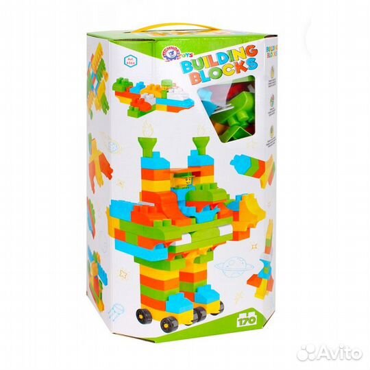 Конструктор из 170 элементов в коробке