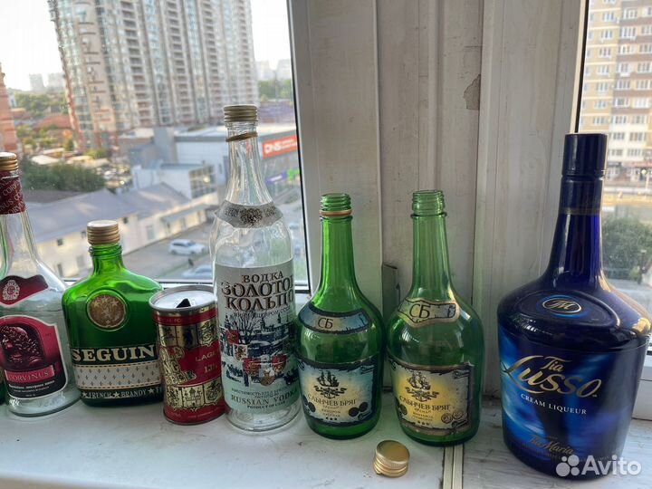 Пустые бутылки из-под алкоголя винтаж СССР
