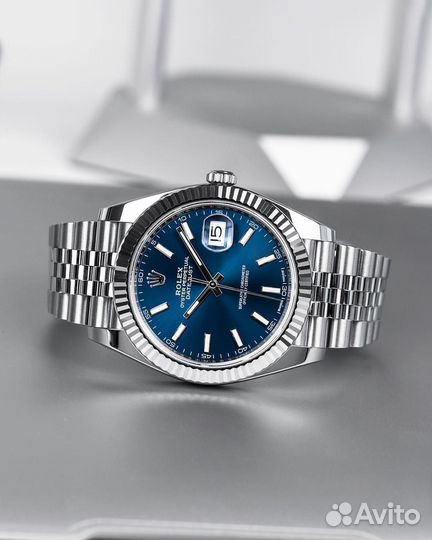 Часы rolex datejust 41mm blue dial