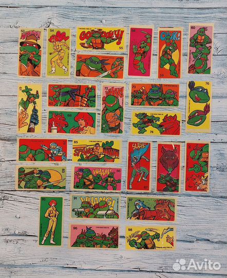 Вкладыши от жвачек 90-х Dunkin Черепашки Ниндзя