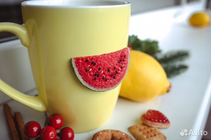Кружка с реалистичным арбузом. Ручная работа