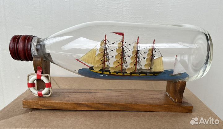 Корабль Парусник в Бутылке Море Винтаж Сувенир