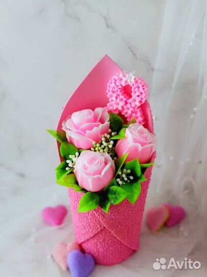 Мини букеты из мыльных цветов