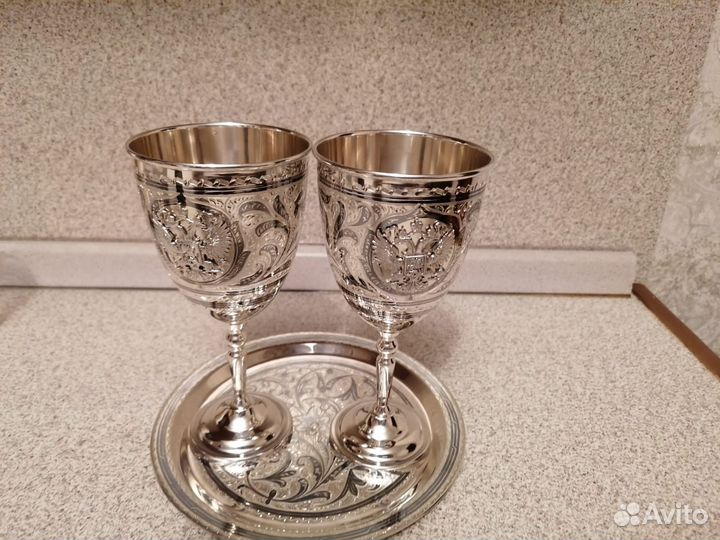 Серебряные фужеры с гербом