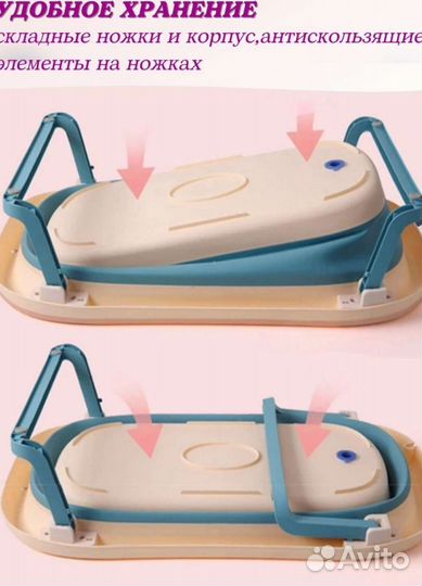 Ванна детская складная+гамак(матрас) для купания