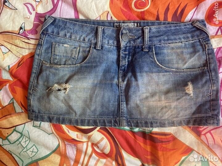 Джинсовая мини-юбка y2k нулевые achive