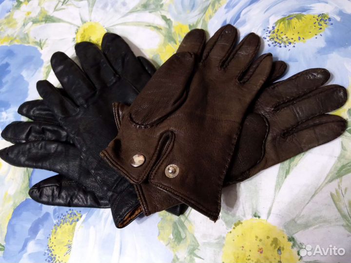 Перчатки женские кожаные