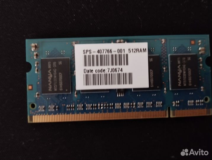 Оперативная память SO-dimm DDR2 512Мб 533мгц