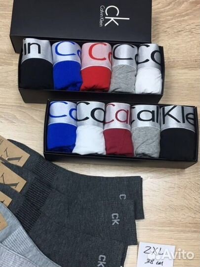 Трусы мужские боксеры носки набор 5+5