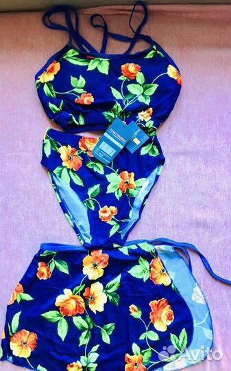 Купальник с юбкой 3предмета 10-12лет