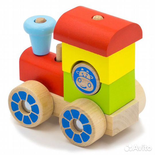 Конструктор - каталка Паровозик 7 деталей