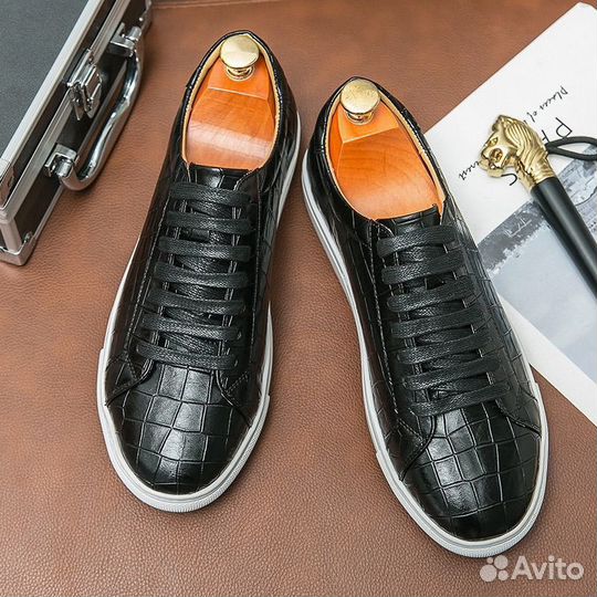 Мужские кожаные кеды